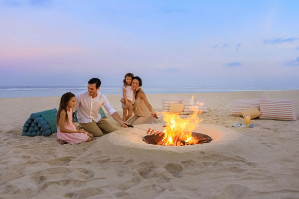 Embrace This Summer With A Family Beach Picnic & Bonfire at Legendary Ritz-Carlton Resort in Bali