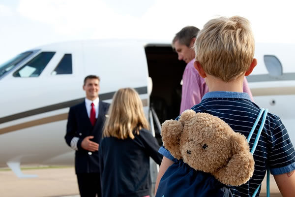 Children boarding on a Private Jet -©PrivateFly.com