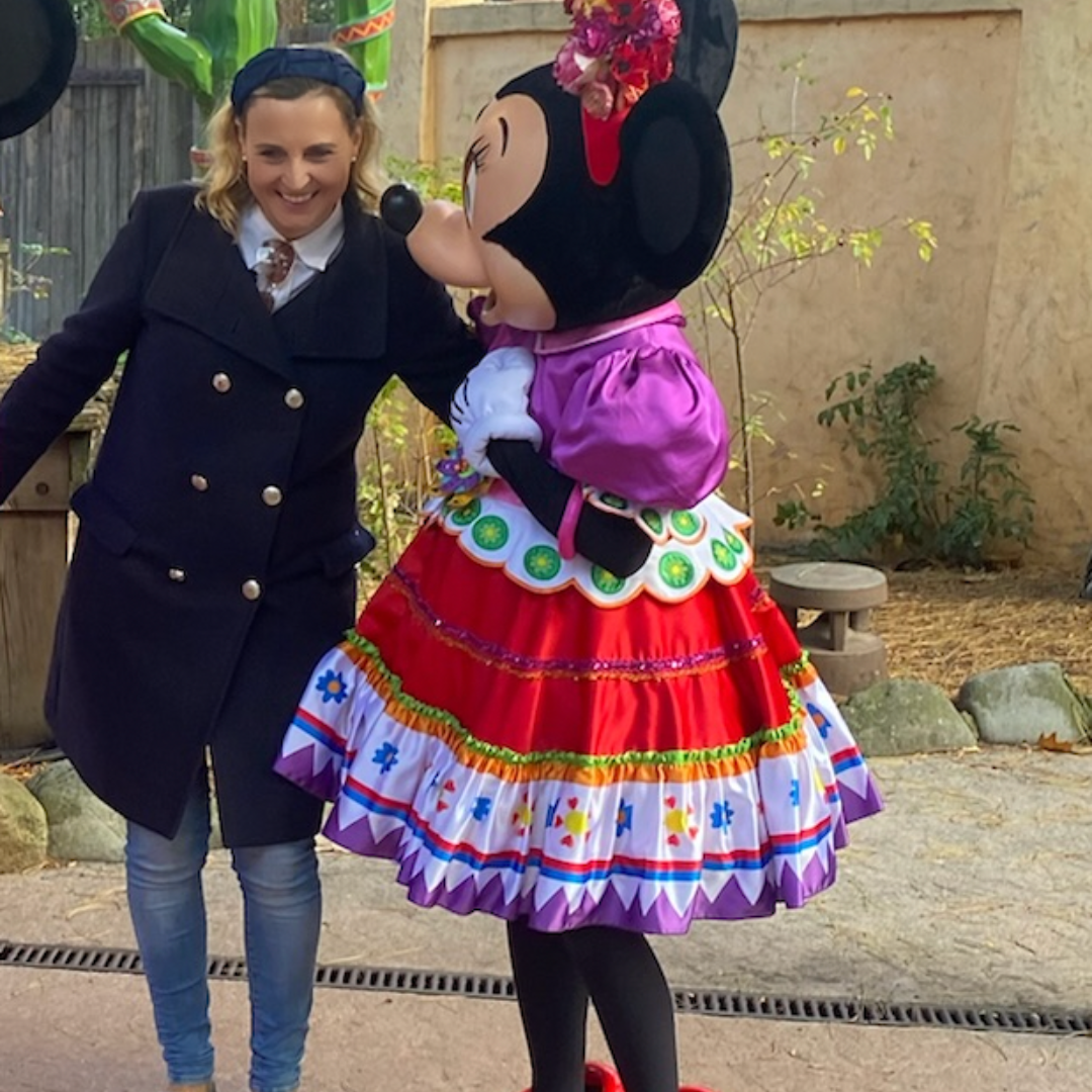 Ilonka with Minnie Mouse Mexico Disneyland Paris