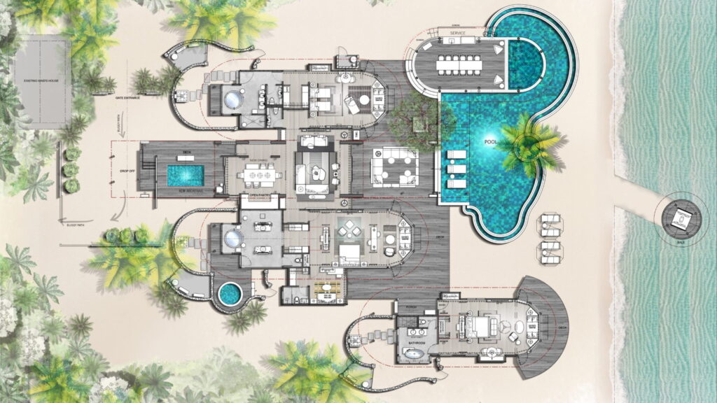Four Seasons Resort Kuda Huraa Maldives Three Bedroom Kuda Estate Floor Plan